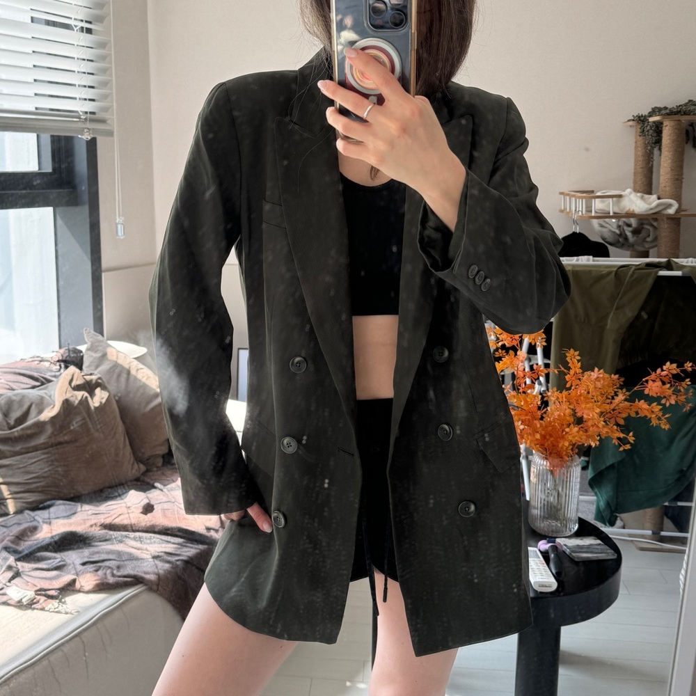 Ellen Tracy Black Double-Breasted Blazer